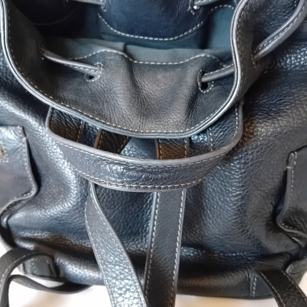 Fossil Black Leather Drawstring Backpack - Picture 9 of 16